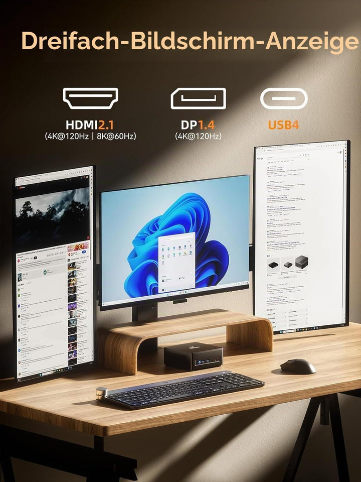 MINIS FORUM UM690L Slim Mini PC, AMD Ryzen 9 6900HX 8-Core-Prozessor bis zu 4,9 GHz mit AMD Radeon 6