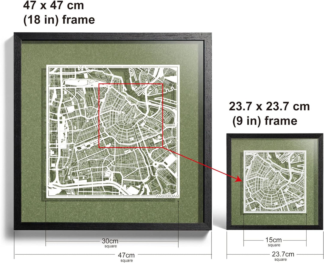O3 DESIGN STUDIO - Marco de Papel para mapas, 22,8 x 22,8 cm, en Caja de Regalo, Fondo, autocambiant