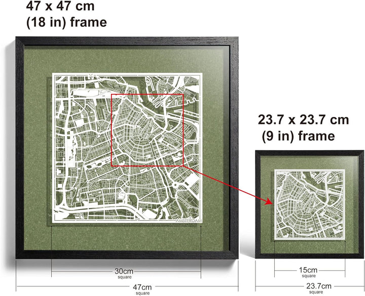 O3 DESIGN STUDIO - Marco de Papel para mapas, 22,8 x 22,8 cm, en Caja de Regalo, Fondo, autocambiant