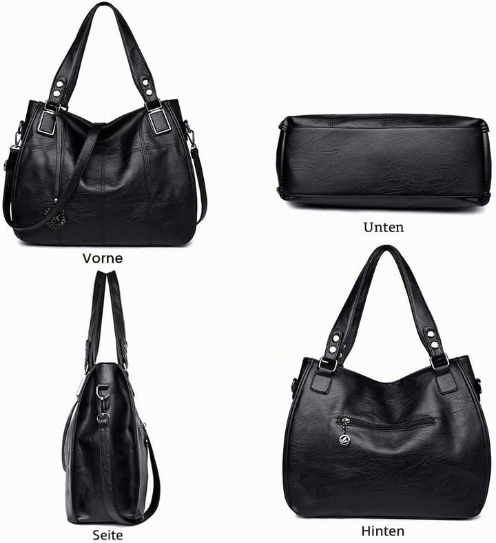 Sacmill Grosse Damenhandtasche PU Leder Schultertasche Taschen Tote Henkeltasche für Frauen Grau, Gr