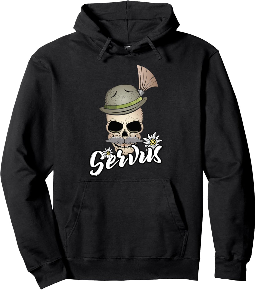 Servus Totenkopf Trachtenshirt Herren Pullover Hoodie