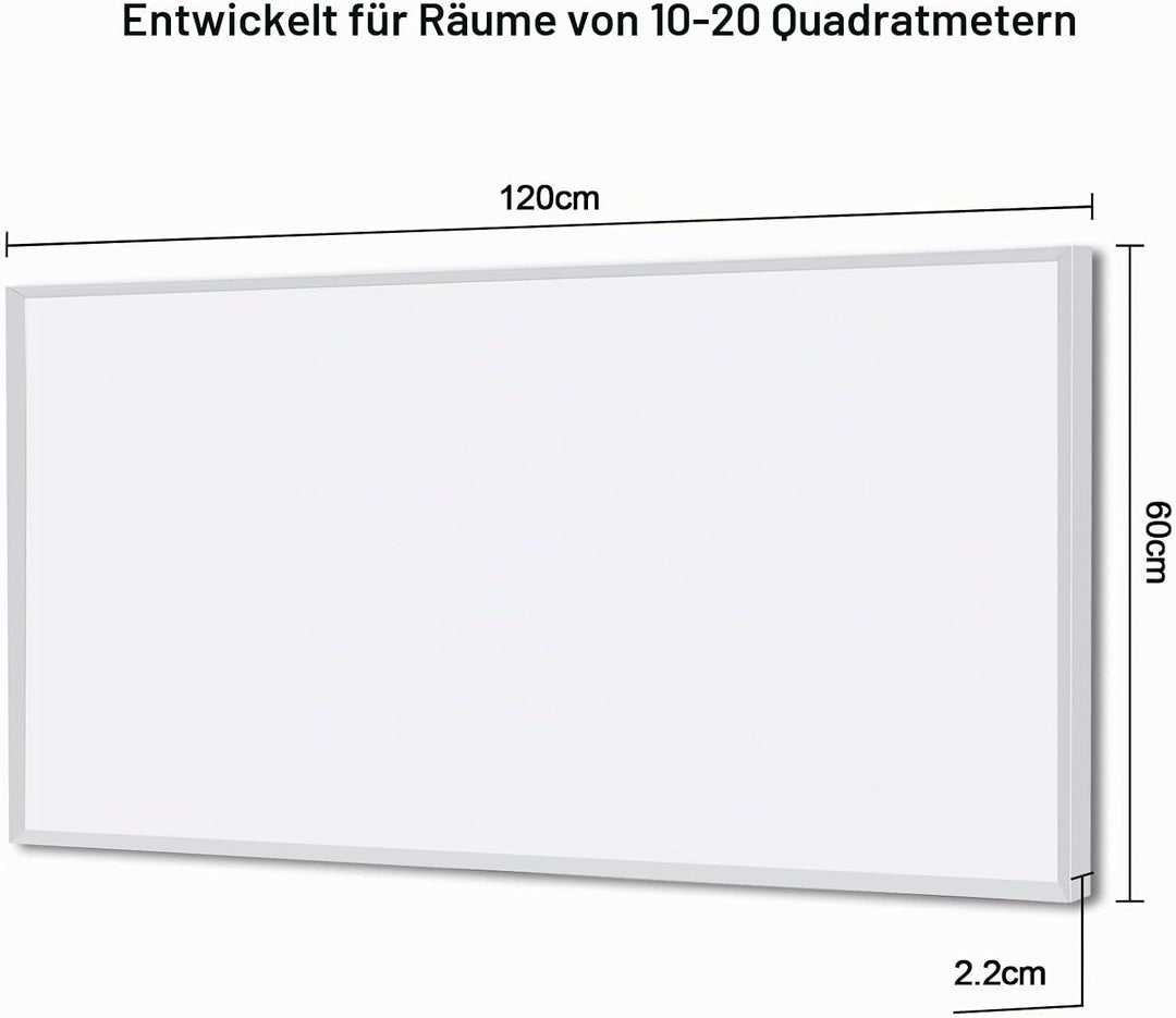 Infrarotheizung 1000 Watt, Energiesparende Infrarot Wandheizung - Infrarot Heizung Heizkörper Heizpa