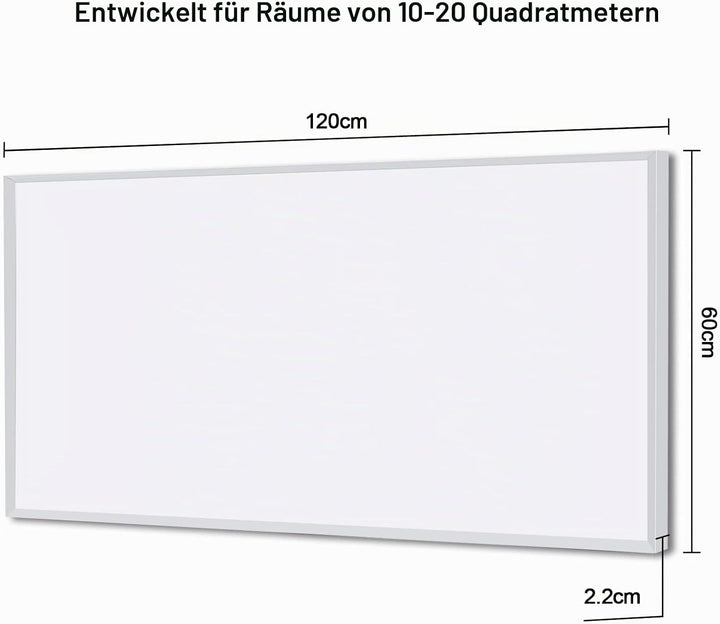 Infrarotheizung 1000 Watt, Energiesparende Infrarot Wandheizung - Infrarot Heizung Heizkörper Heizpa