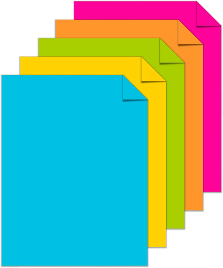 Astrobrights Farbiger Karton, 21,6 x 27,9 cm, 29,5 kg/176 g/m², Bright" 5-Farben-Sortiment, 250 Blat