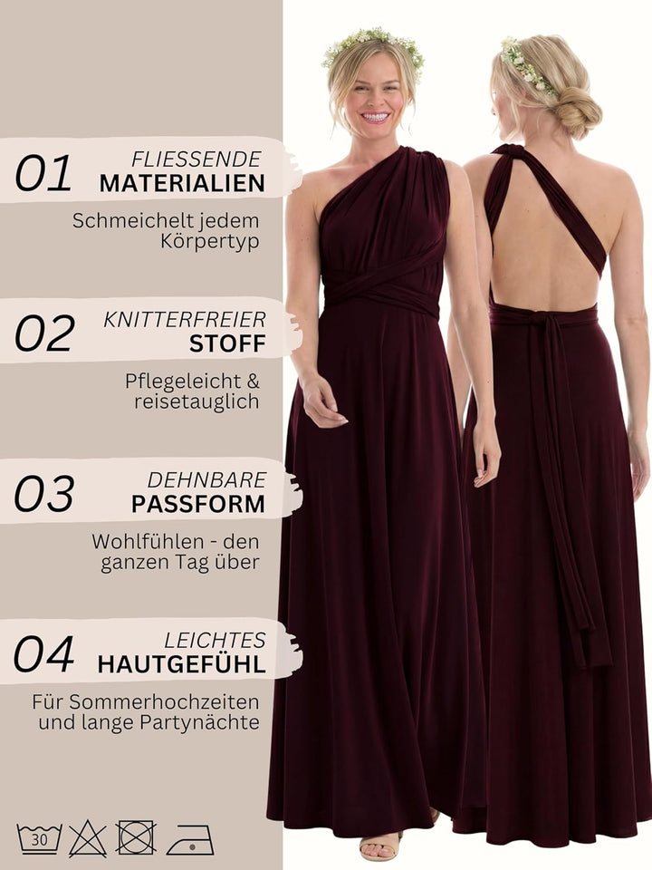 Juvell Brautjungfernkleider lang - Infinity Dress Maxi - Abendkleider elegant-festlich - Multiway-Wi