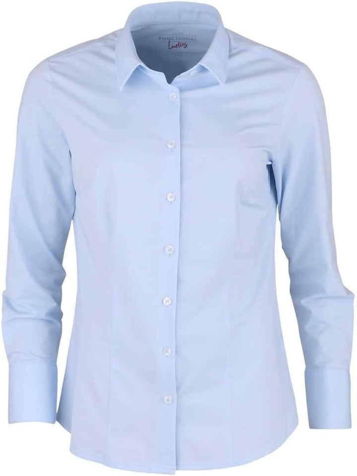 Pure Slim Functional Bluse Hemdenkragen hellblau M Hellblau, M Hellblau