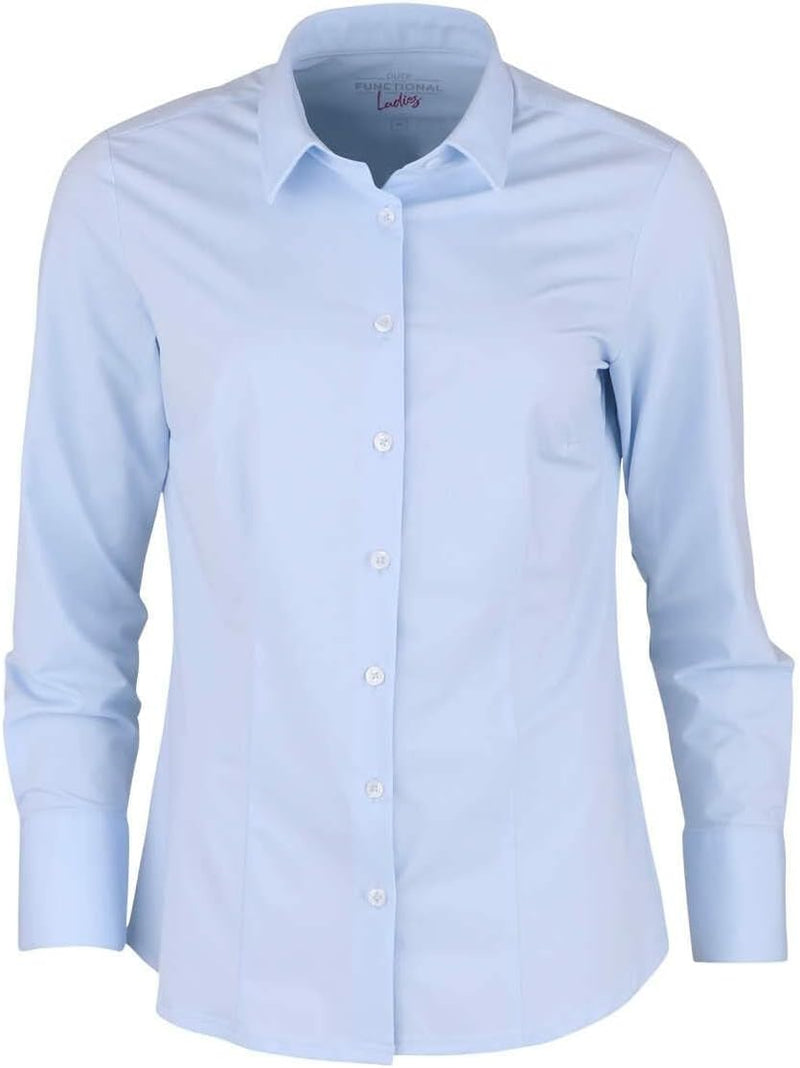 Pure Slim Functional Bluse Hemdenkragen hellblau M Hellblau, M Hellblau