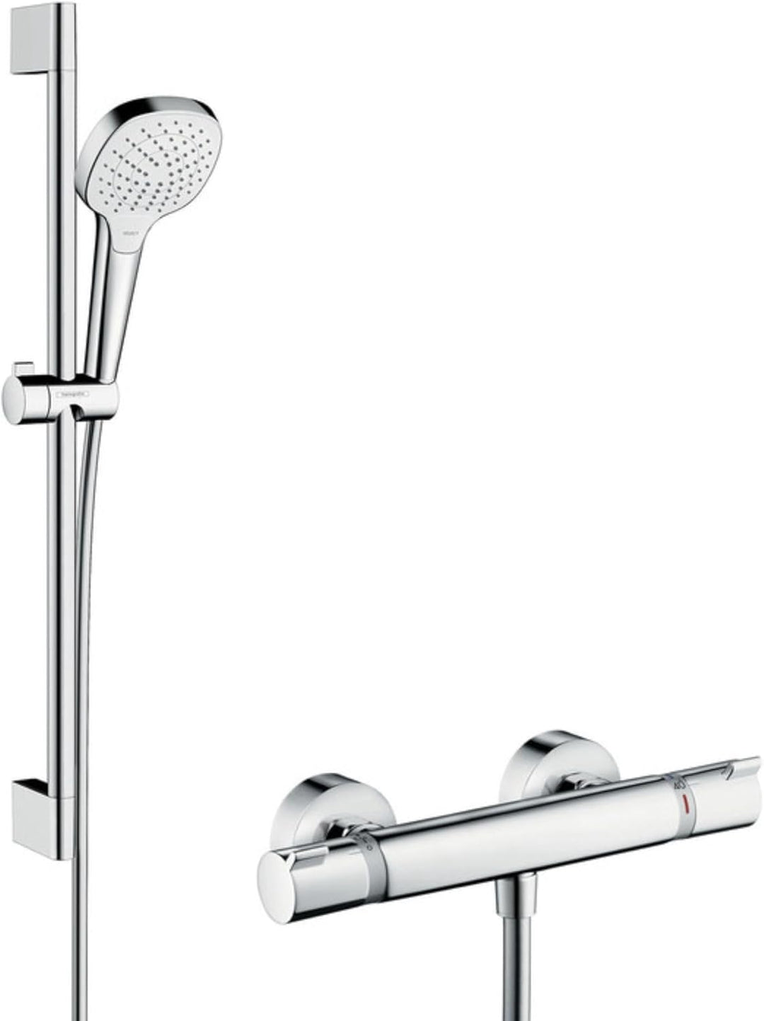 hansgrohe Croma Select E Thermostatset (0,65m, 3 Strahlarten) Weiss/Chrom 0,65m Set, 0,65m Set
