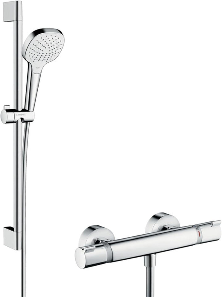 hansgrohe Croma Select E Thermostatset (0,65m, 3 Strahlarten) Weiss/Chrom 0,65m Set, 0,65m Set