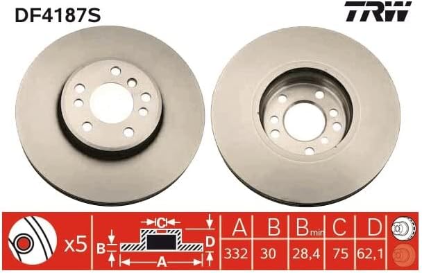 TRW Automotive AfterMarket DF4187S Bremsscheibe - (Paar)