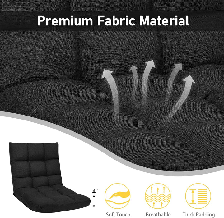 GOPLUS Bodenstuhl, Bodensofa mit Rückenlehne, Bodensessel mit Schlaffunktion, Floor Chair, Lazy Sofa