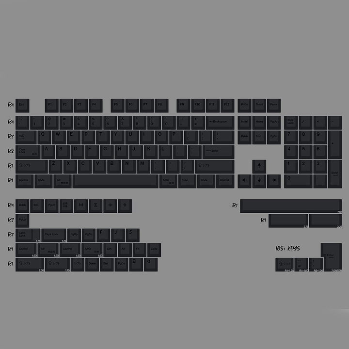 PBT Gray Keycaps Set 144 Tasten Cherry Profile DYE-Sub Custom ISO ANSI Keycaps für 61 64 87 104 108