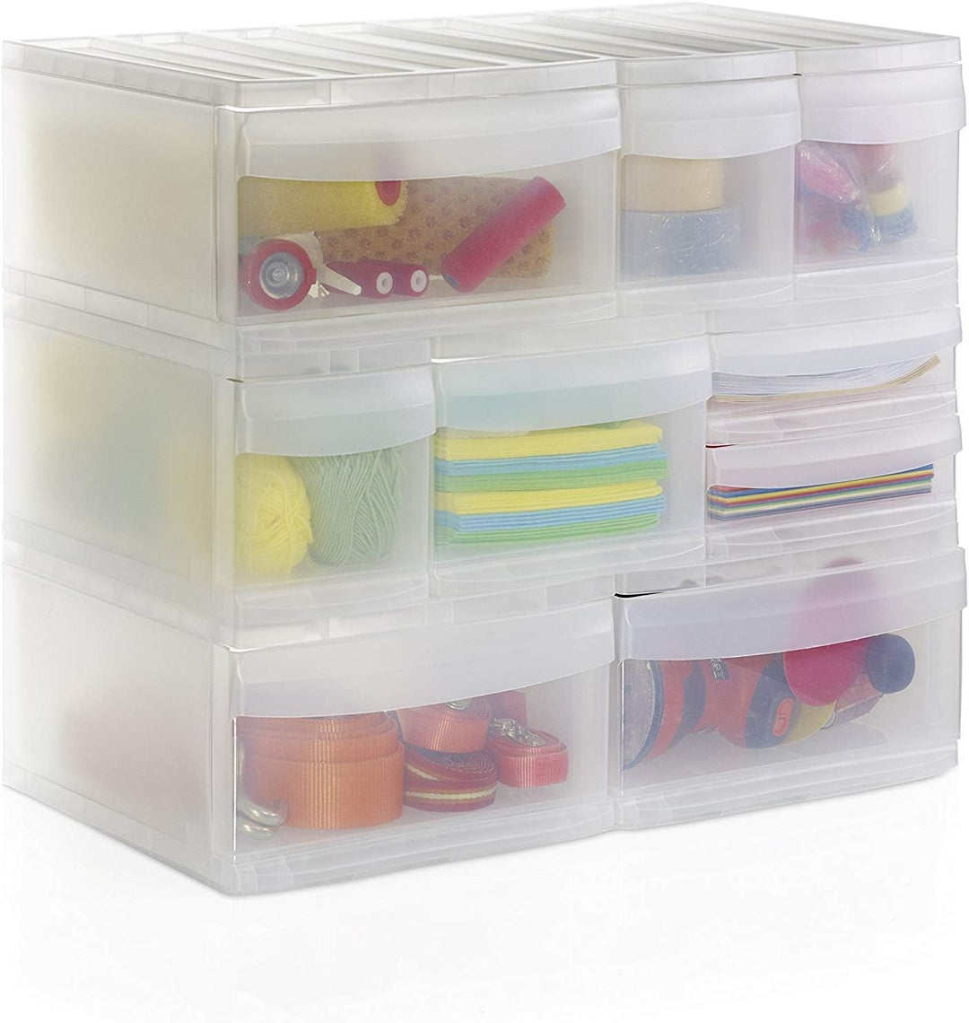 Rotho Systemix Schubladenbox mit 2 Schüben, Kunststoff (PP) BPA-frei, transparent, M Duo (39.5 x 25.