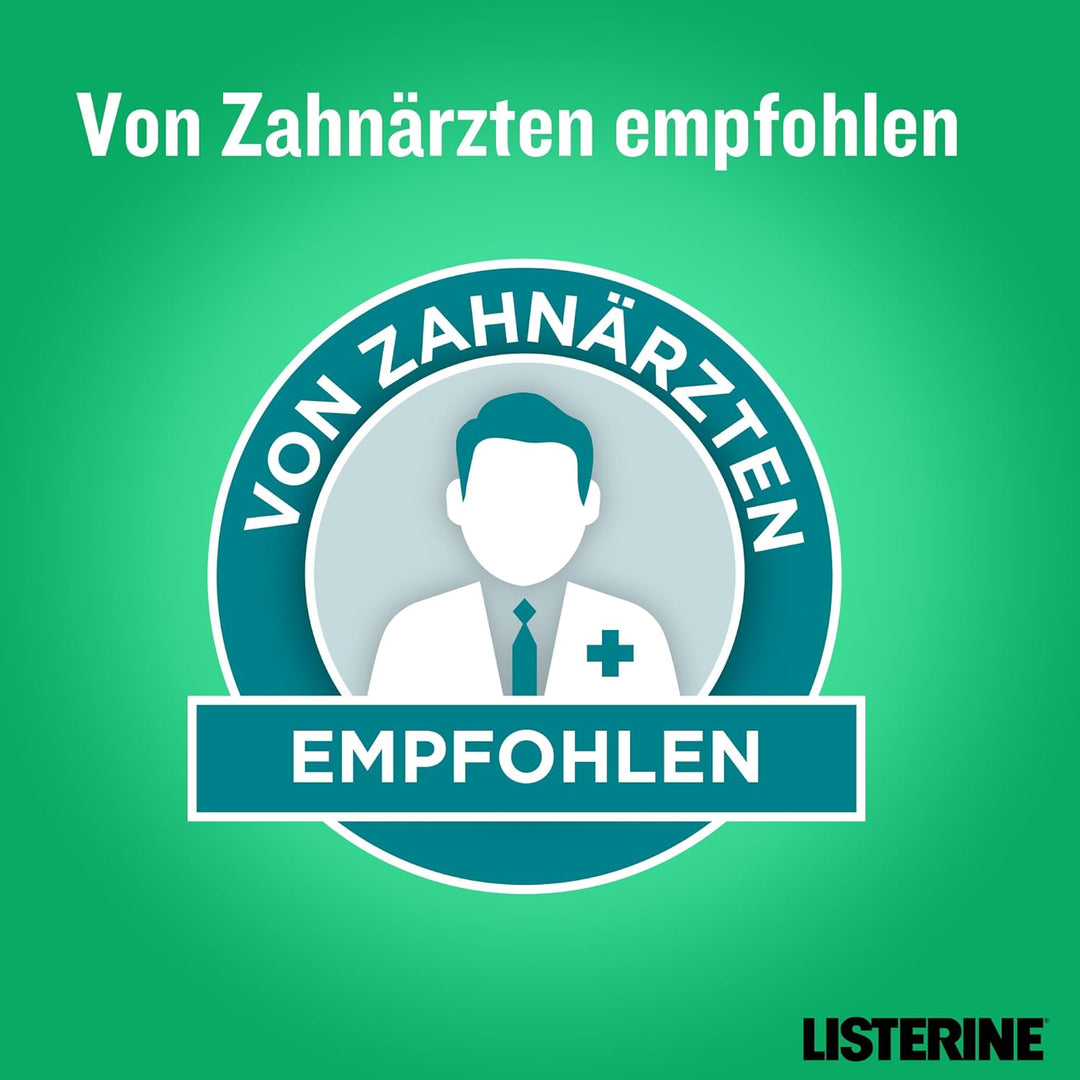 LISTERINE Fresh Mint (4 x 750 ml), antibakterielle Mundspülung mit ätherischen Ölen für einen frisch