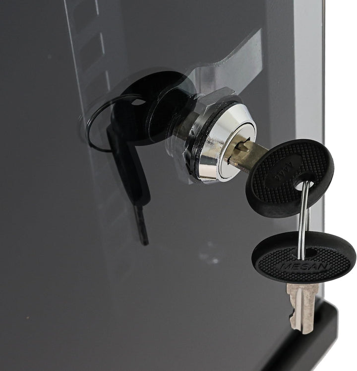 HMF 63406-02 Netzwerkschrank, Serverschrank 10 Zoll | 6 HE | 300 mm Tiefe | Voll montiert | Glastür