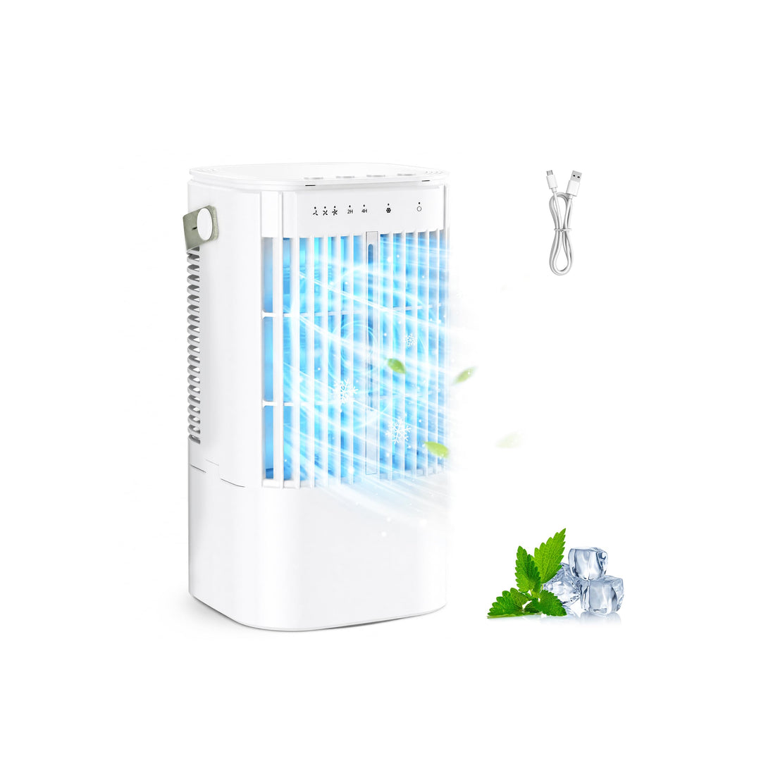 Mobile Klimaanlage, 120° Oszillation Klimaanlage Mobil, USB 4 in 1 ohne Abluftschlauch mit 2/4 H Tim