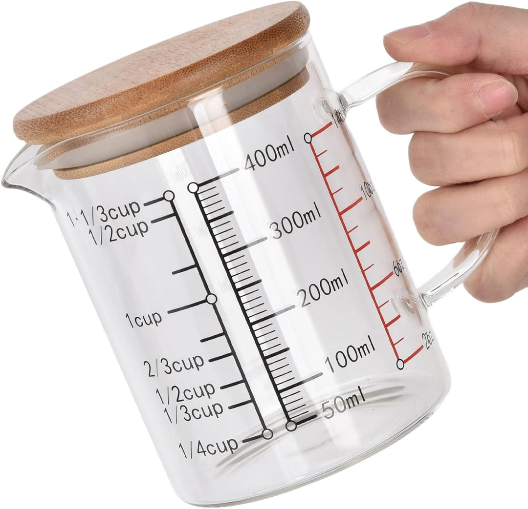 Messbecher Glas,Messbecher, V-Förmige Düse, Klare Skala, Bequemer Griff, Kaffeetassen Aus Borosilika