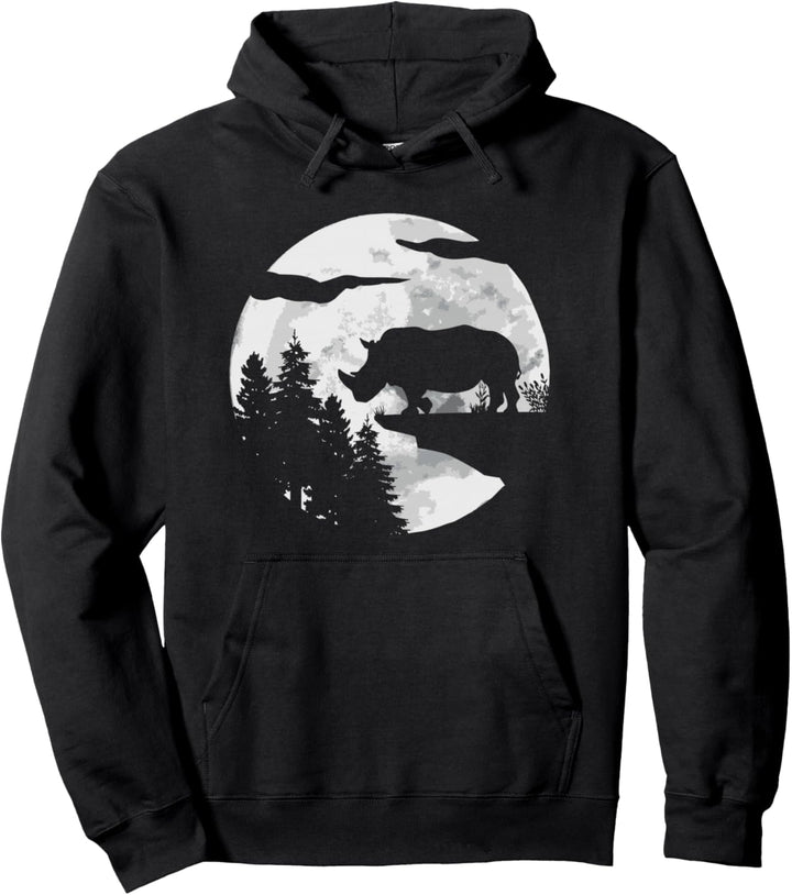 Nashorn Rhinozeros - Vollmond Rhino Nashorn Pullover Hoodie