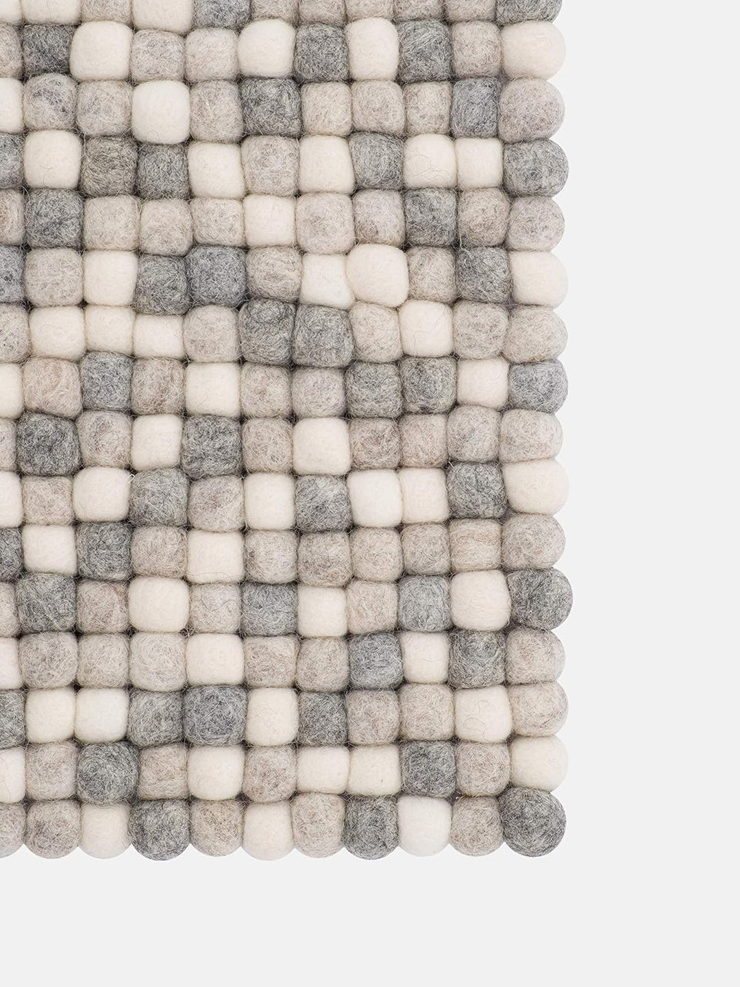 myfelt Filzkugel-Sitzauflage Stuhlauflage - Hella - quadratisch, 36x36 cm, Multi naturfarben hell, N