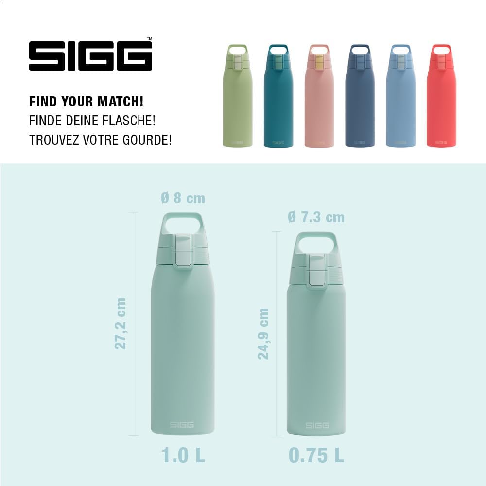 Sigg - Edelstahl Trinkflasche - Shield ONE - Für Kohlensäurehaltige Getränke Geeignet - Auslaufsiche
