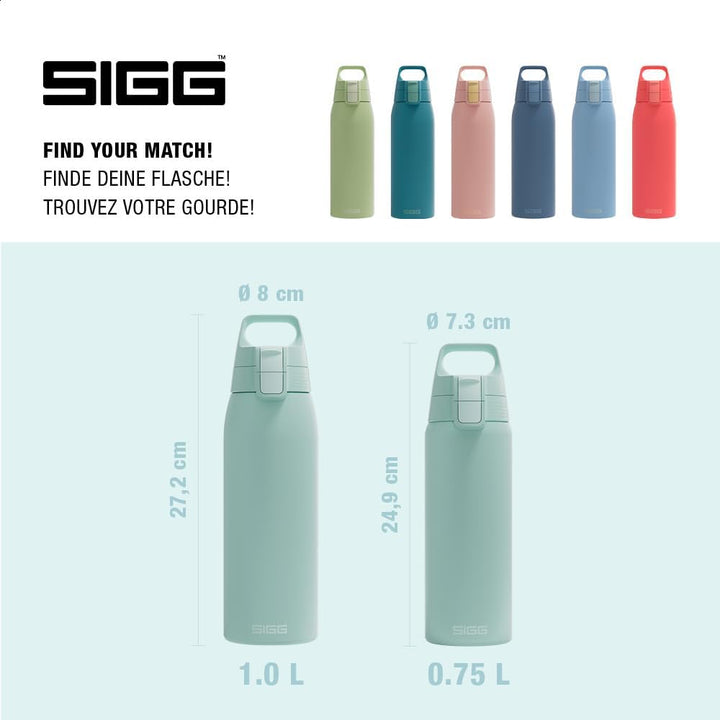 Sigg - Edelstahl Trinkflasche - Shield ONE - Für Kohlensäurehaltige Getränke Geeignet - Auslaufsiche