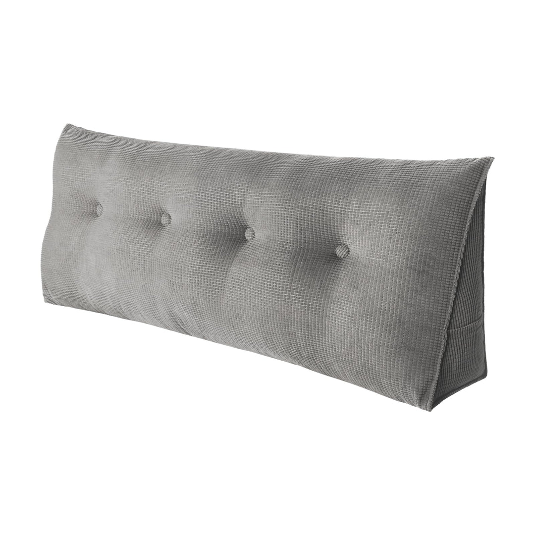 OHMG XXL Lesekissen,120/140/160/180/200 cm, Keilkissen, grau, grosses dreieckiges Sofakissen, Lenden