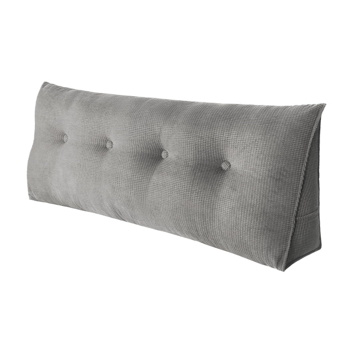 OHMG XXL Lesekissen,120/140/160/180/200 cm, Keilkissen, grau, grosses dreieckiges Sofakissen, Lenden
