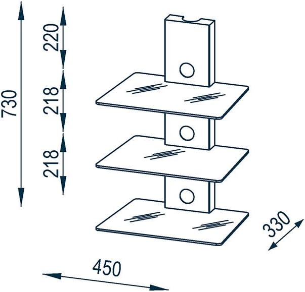 MAJA Möbel 1622 Wandregal Metall Alu-Klarglas, Abmessungen (BxHxT): 45 x 73 x 33 cm, Glas, 45 x 73 x