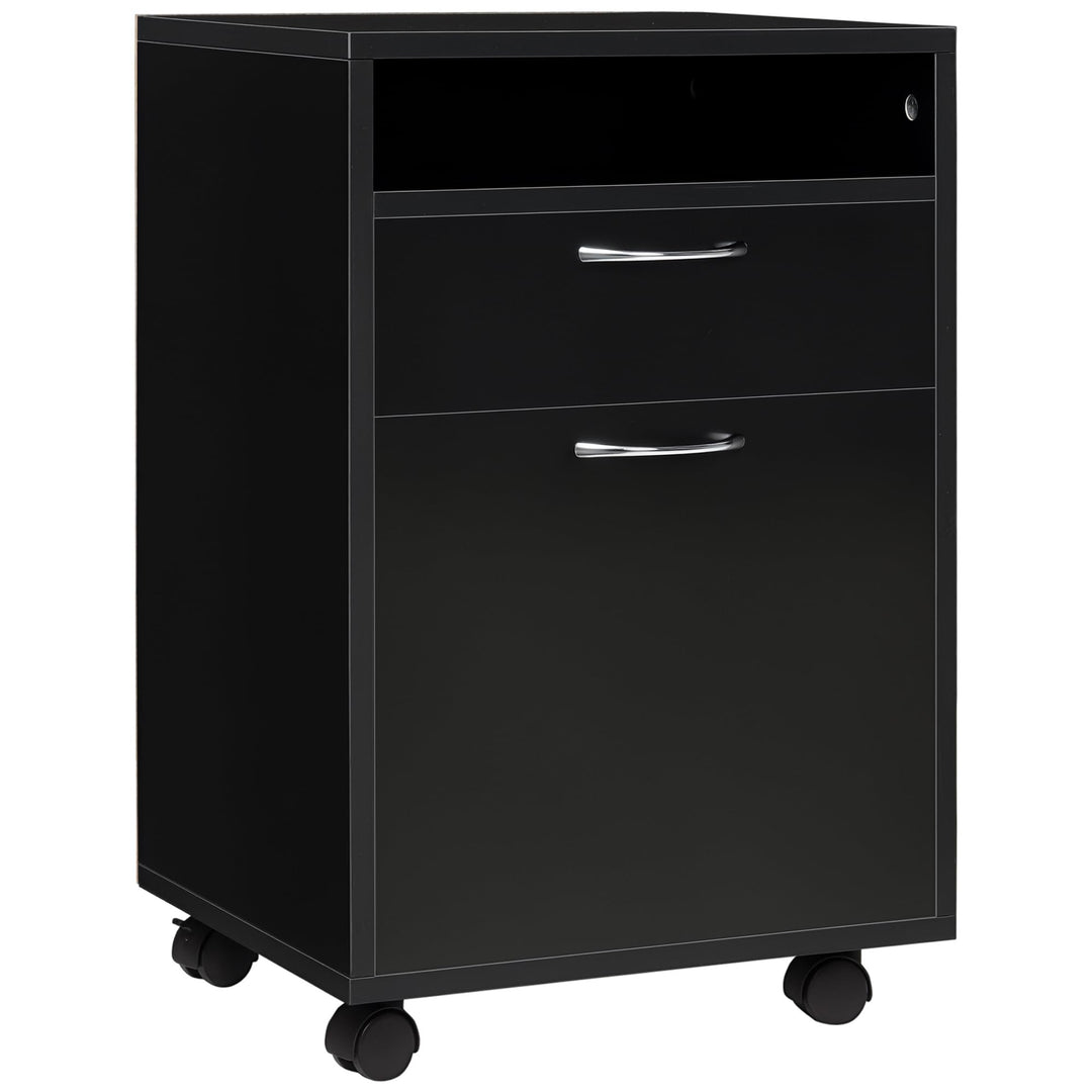 HOMCOM Rollcontainer, Aktenschrank, Bürocontainer mit Schublade, Büroschrank, Aufbewahrung Container