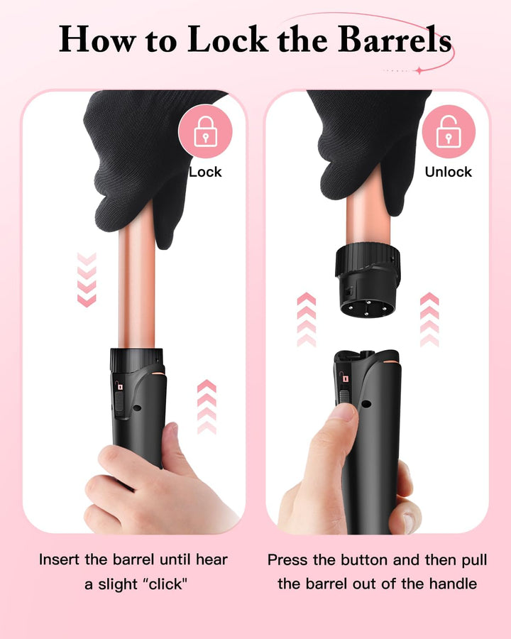 BESTOPE PRO Lockenstab Lockenstäbe 3 Fässer Welleneisen 5 in 1– Lockenstab Set 3 Fässer für grosser