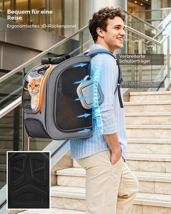 pecute Katzenrucksack Bubble Haustier Rucksack mit Netzfenster, Tragbare und Faltbare Katzentasche,