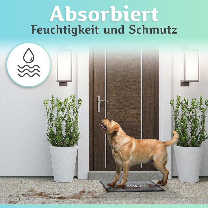 Willkommen Fussmatte [Waschmaschinenfest] in 40x60cm - optimale Grösse für die Haustür. Schmutzfangm