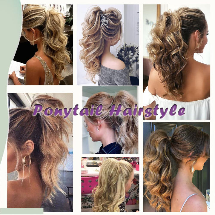 SEGO 45cm Pferdeschwanz Haarverlängerung Ponytail Haarteil Zopf Clip in Extensions Voluminös Claw on