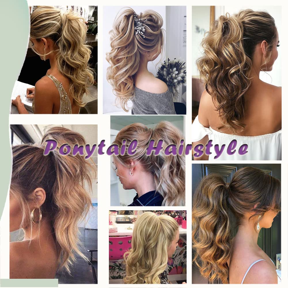 SEGO 45cm Pferdeschwanz Haarverlängerung Ponytail Haarteil Zopf Clip in Extensions Voluminös Claw on