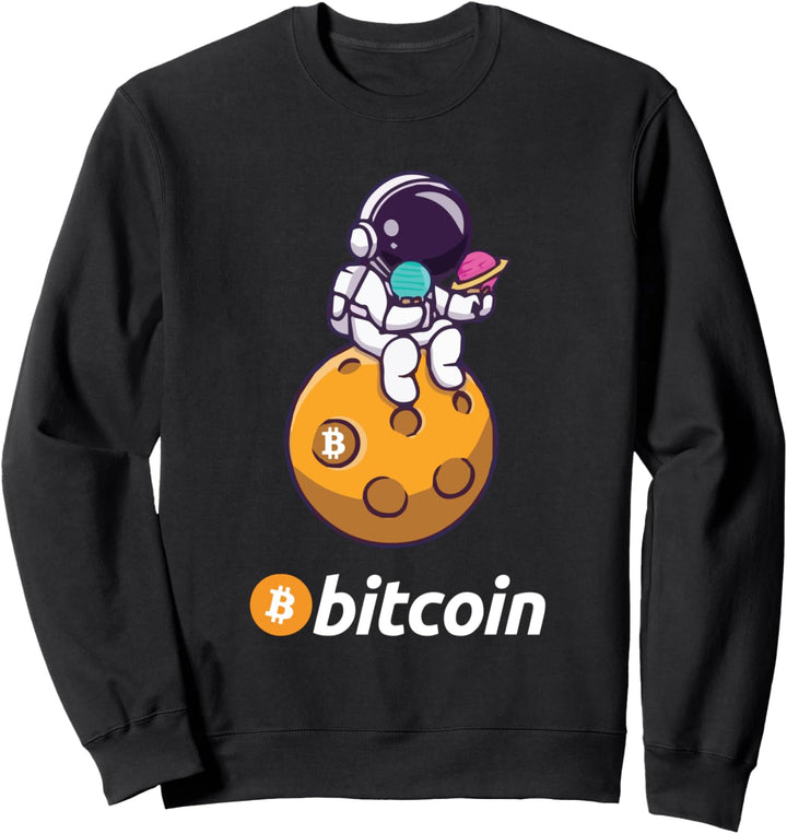 Bitcoin to the Moon T-Shirt, BTC Crypto Funny Space Suit Sweatshirt