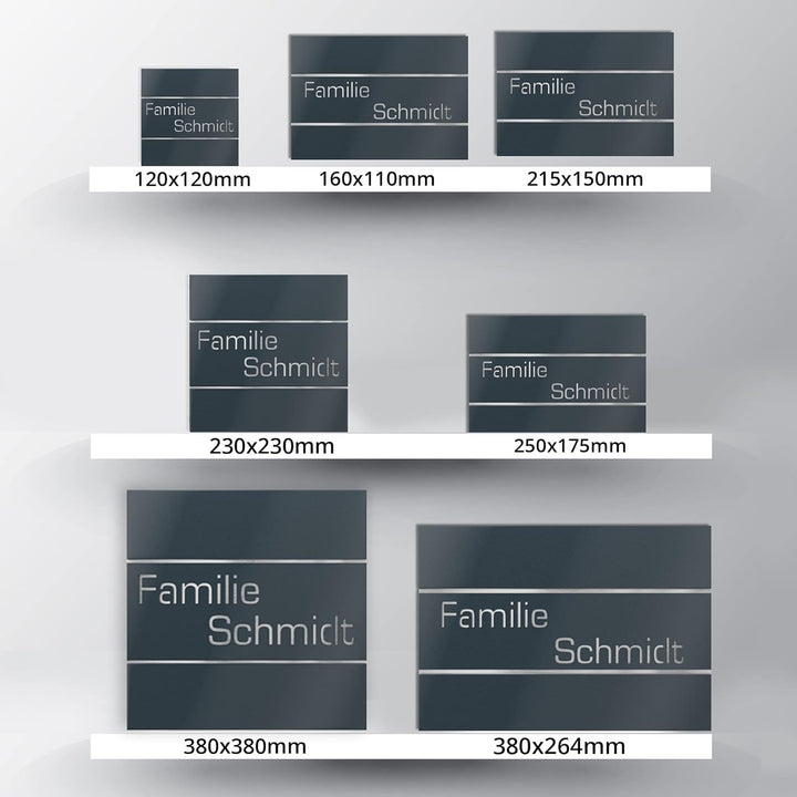 Graviers Design Türschild aus V2A Edelstahl 215x150mm - Anthrazit RAL 7016 - Wetterfest Rostfrei Ind