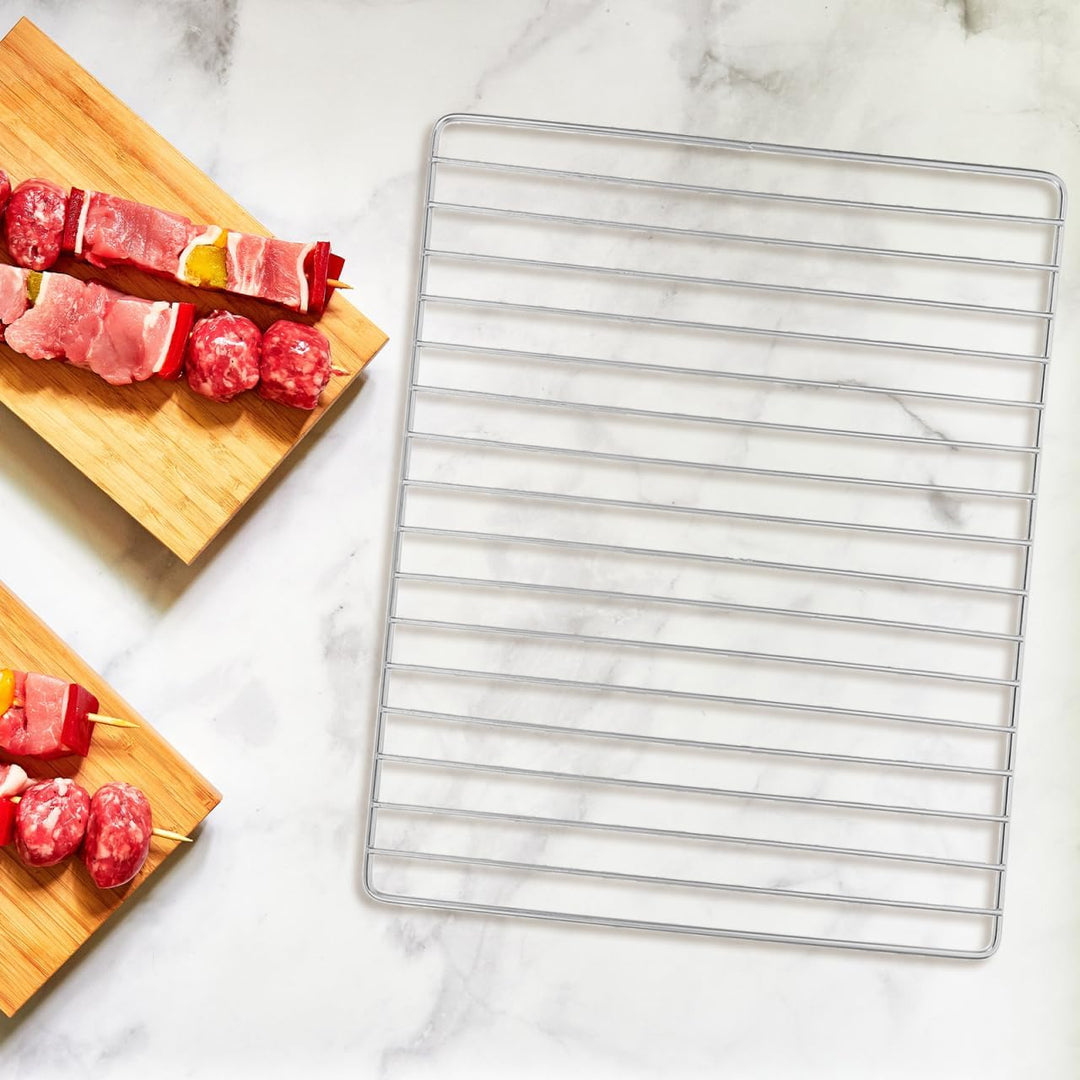Gittermatte 30 X 25 cm Grillrost Aus Edelstahl Robuste Konstruktion Für Gleichmässiges Garen Einfach