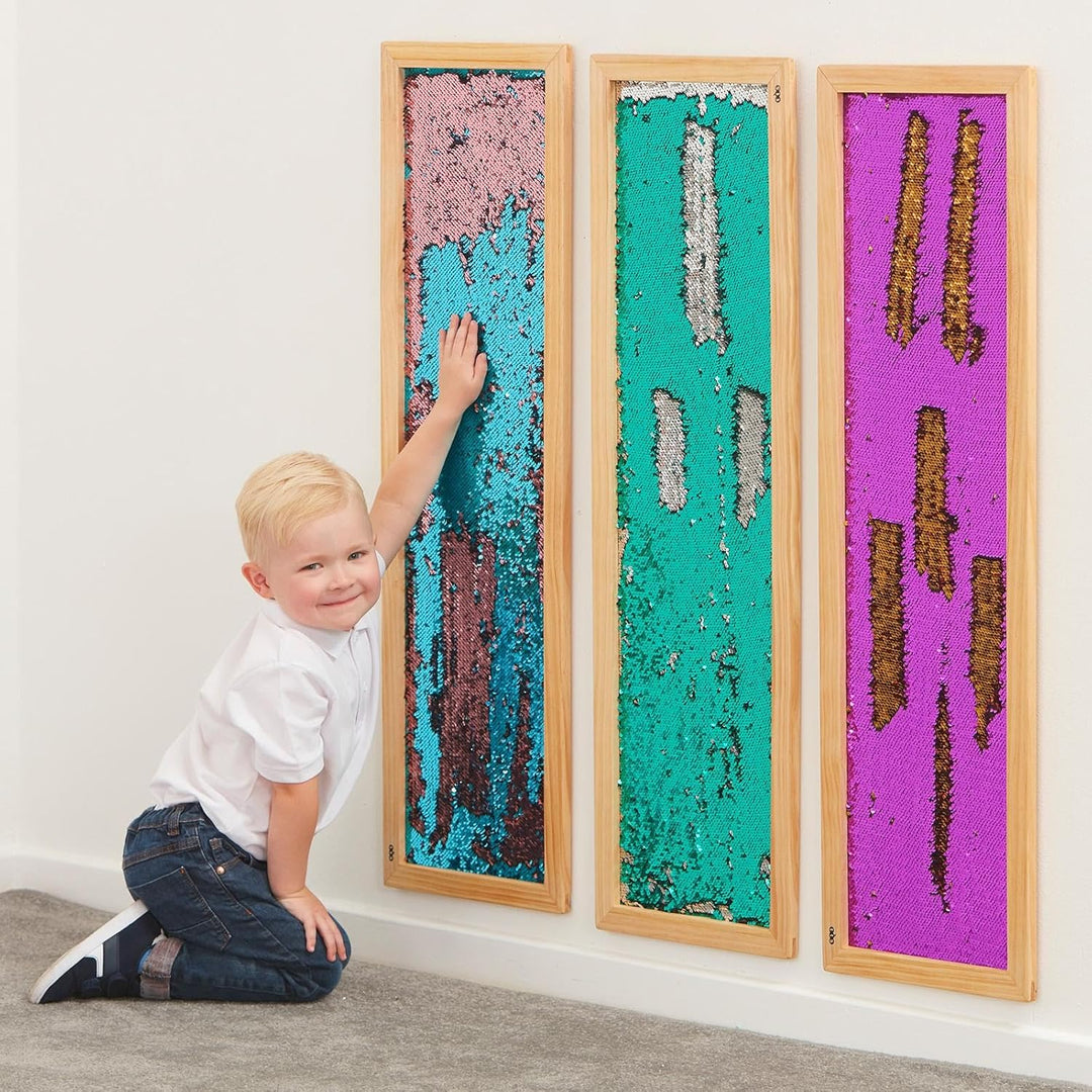 TTS - Pailletten-Wandboard, rechteckig - Kindergarten-Ausstattung Silber, Silber