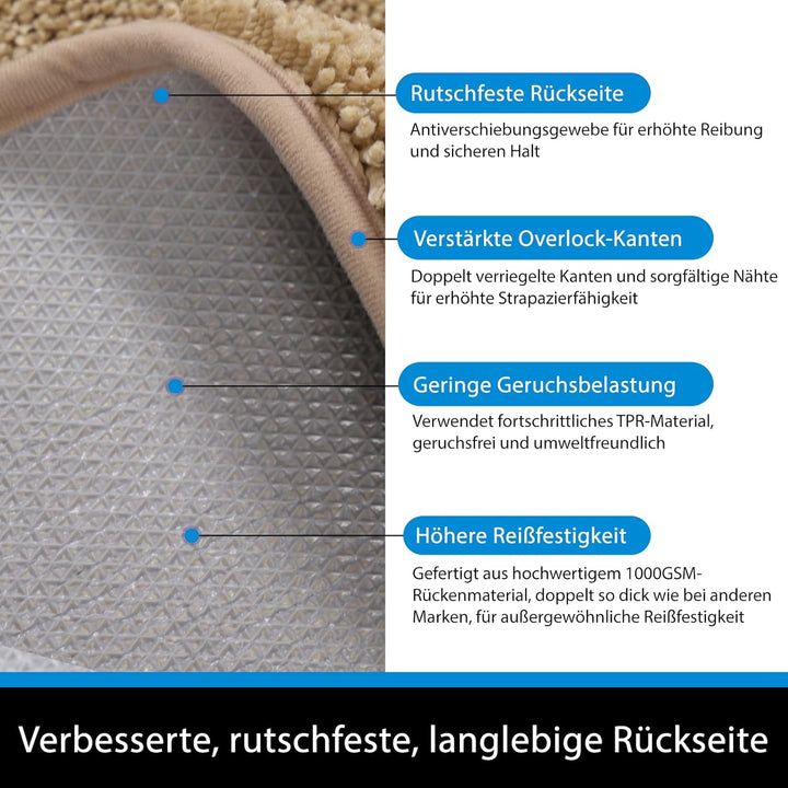 Oiilores Fussmatte 80x120 cm Innen, rutschfeste Schmutzfangmatte, Maschinenwaschbare Sauberlaufmatte
