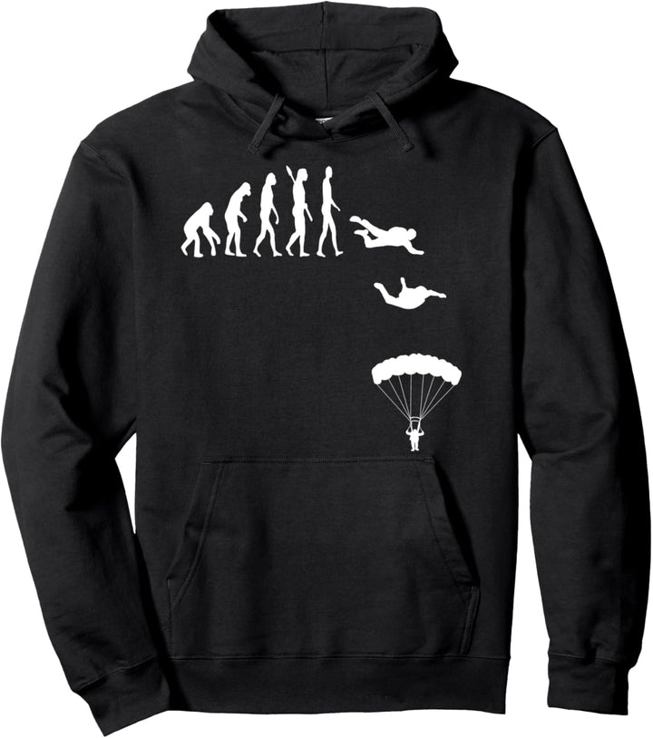 Fallschirmspringen Evolution Fallschirm Entwicklung Pullover Hoodie