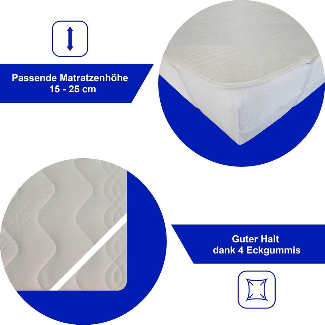 Dukal | Molton-Auflage mit Eckgummi | 80 x 200 cm | aus hochwertigem Kalmuck-Molton | 100% Baumwolle