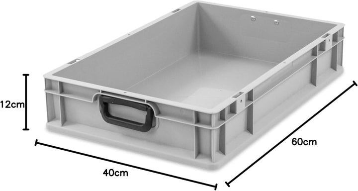 aidB Transportbox NextGen Portable Duo Eurobox mit handlichen Koffergriffen 600x400x120 mm, Transpor