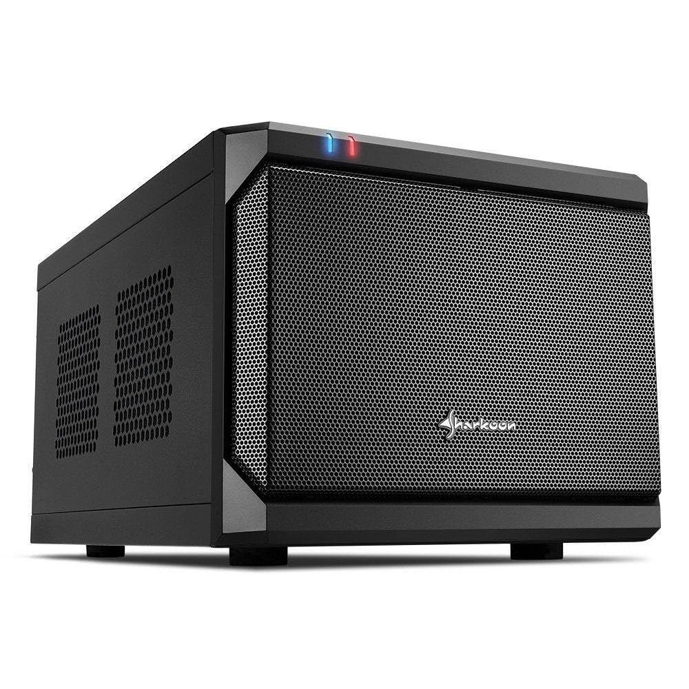 Sharkoon QB One PC-Gehäuse (Mini-ITX, 2X 2,5/3,5 interne, 2X USB 3.0/2.0),Schwarz