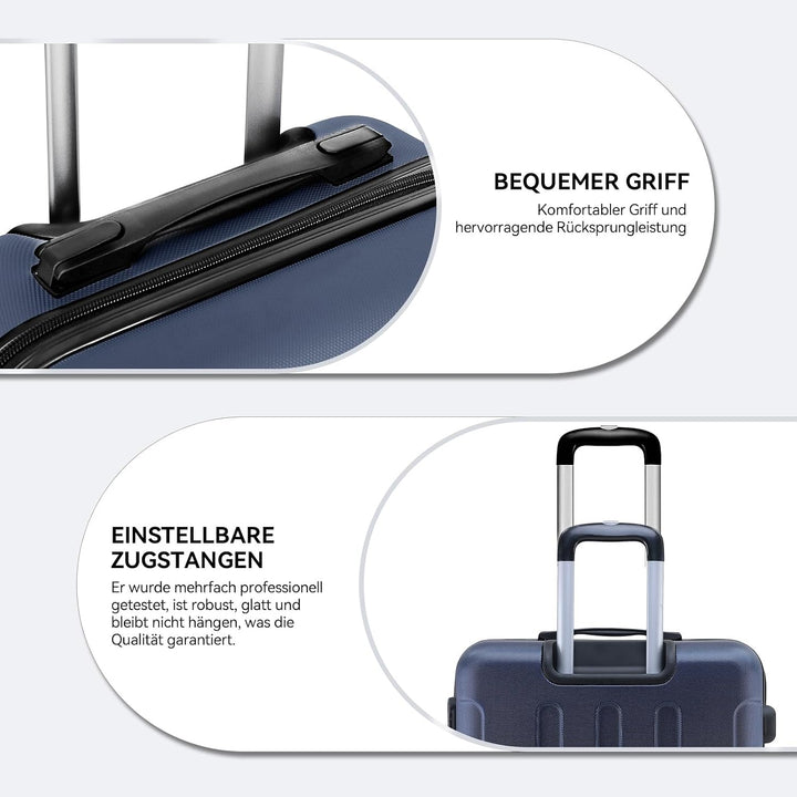 BEIBYE 2045 Zwillingsrollen 3tlg. Reisekoffer Koffer Kofferset Trolleys Hartschale in 20 Farben (Dun