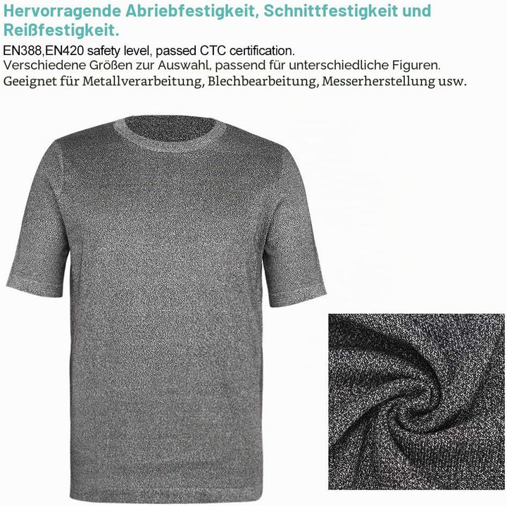 Stufe 5 Schutz-T-Shirts Robuste schnittfeste Kleidung Schnittfeste Sicherheits-Kurzarm-Hals-Schnitts