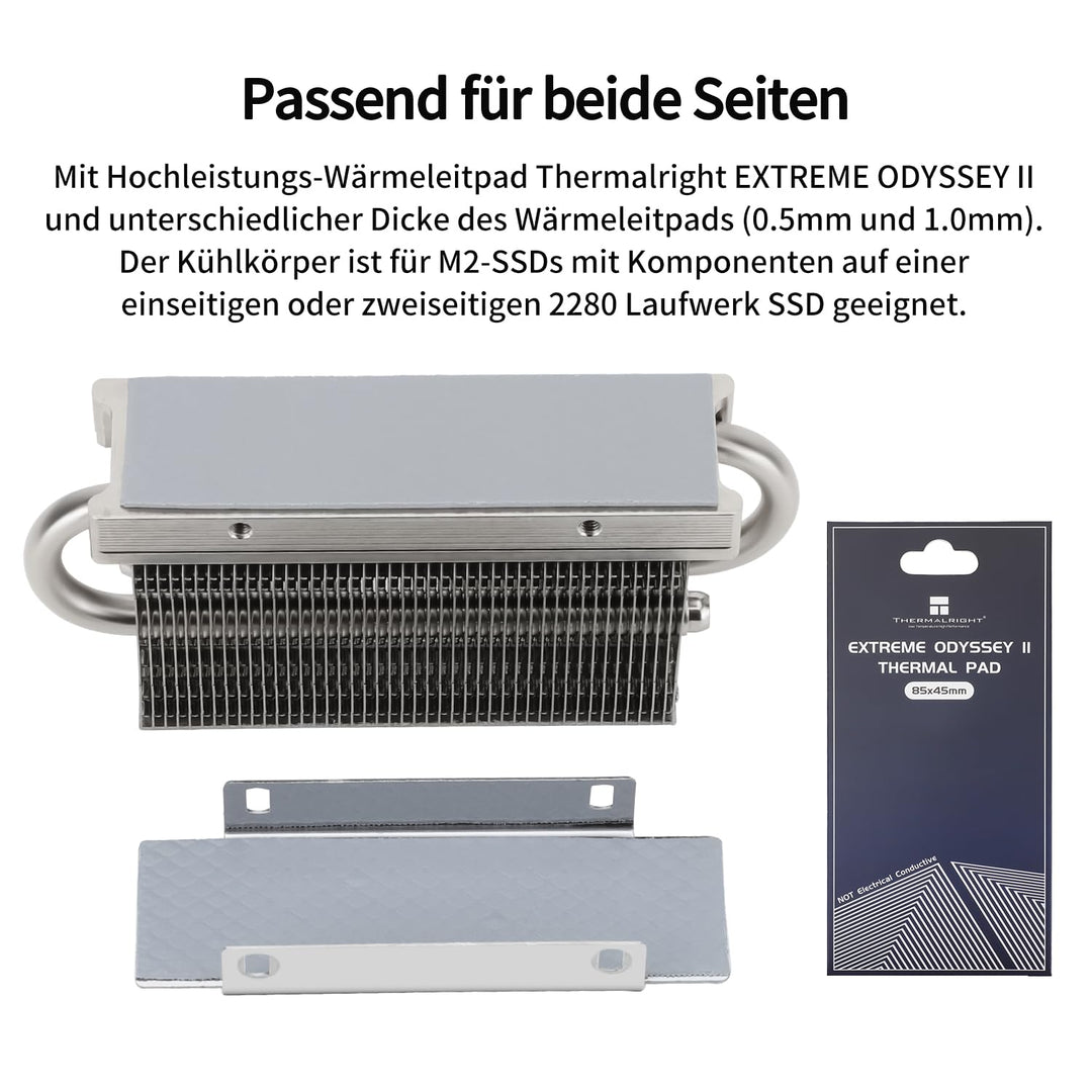 Thermalright HR10 2280 SSD Cooler,2280 SSD Heatsink Kühlung,Doppelseitiger Kühlkörper,2 Heatpipes, M