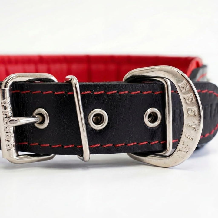 Bestia Bijou Hundehalsband mit Zierconchos. 100% Leder. Weich gepolstert. Handgefertigt in Europa! X