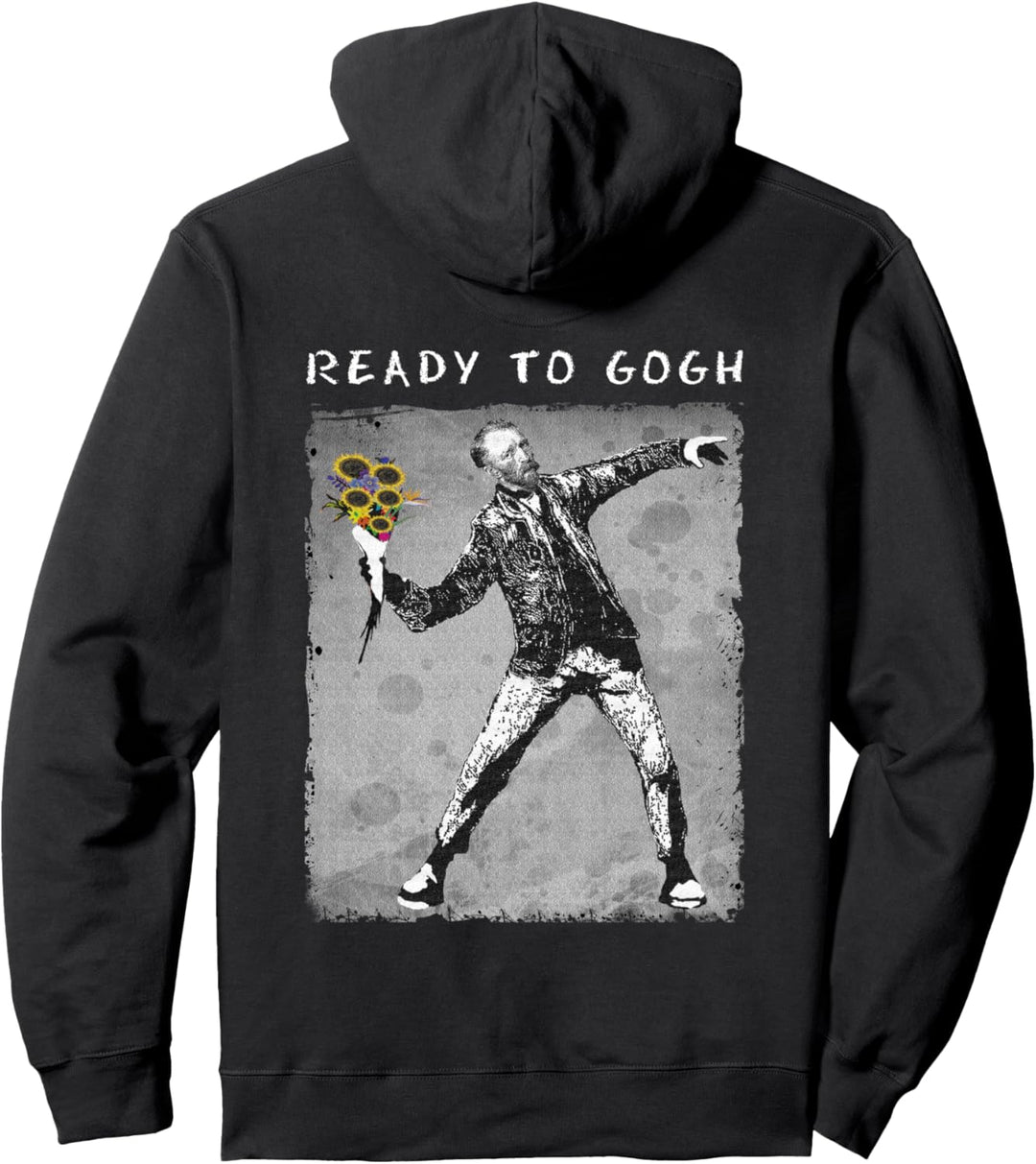 Ready To Gogh - Van Gogh Lustiges Meme Distressed Grafik Pullover Hoodie