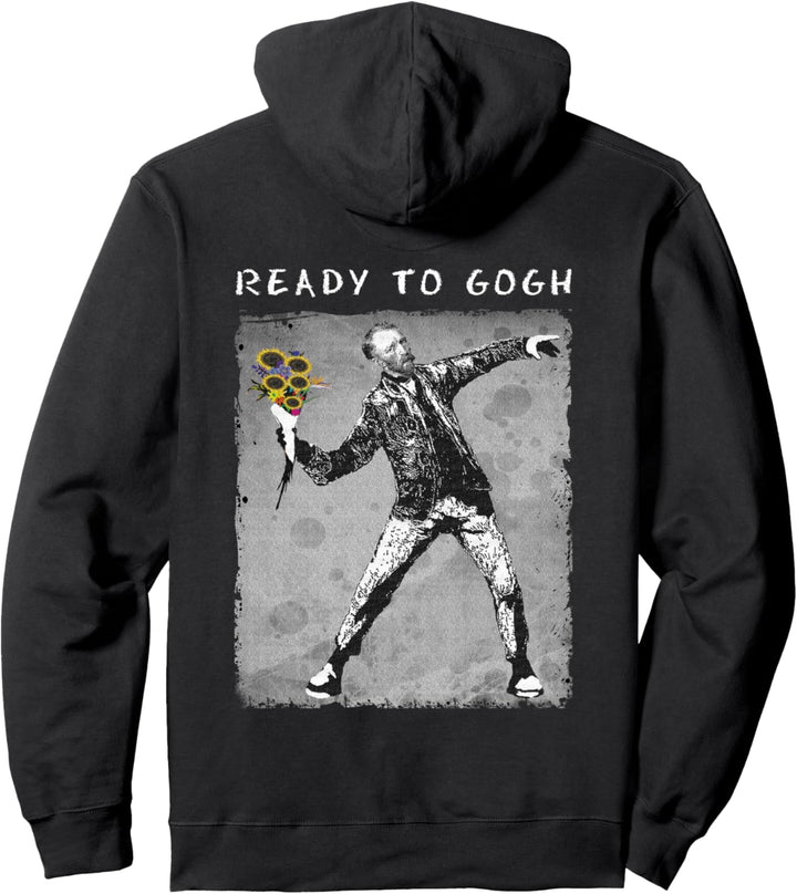 Ready To Gogh - Van Gogh Lustiges Meme Distressed Grafik Pullover Hoodie