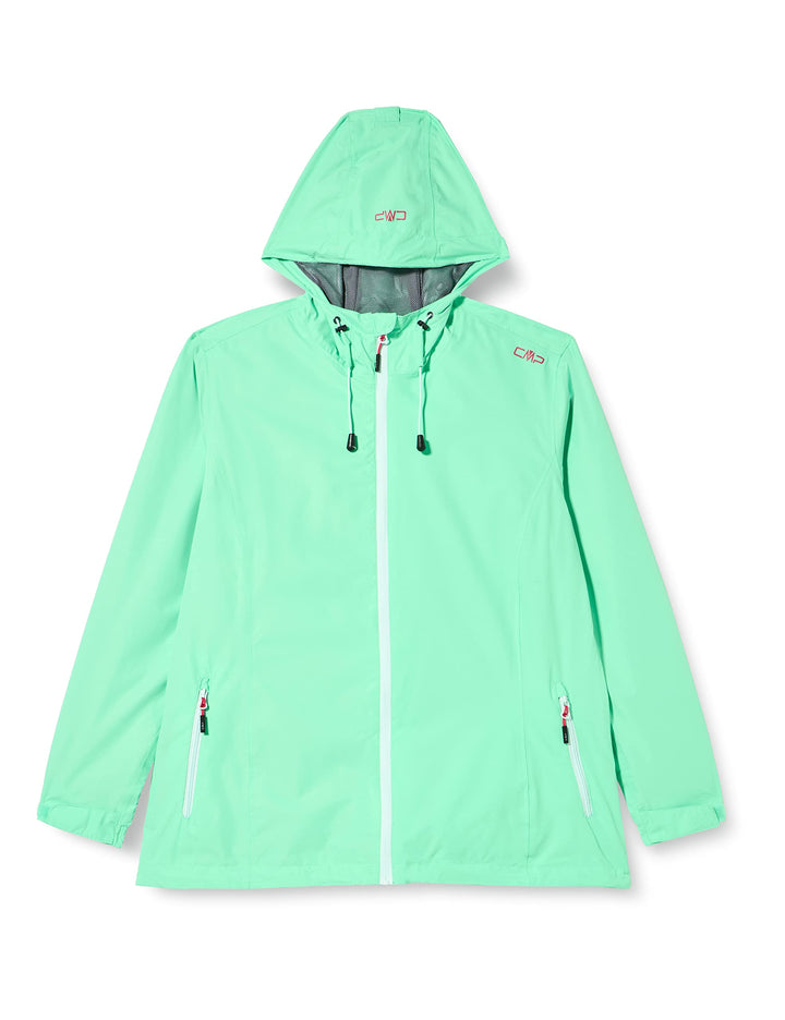CMP Damen Regenjacke Woman Rain Jacket Fix Hood D44 Minze, D44 Minze